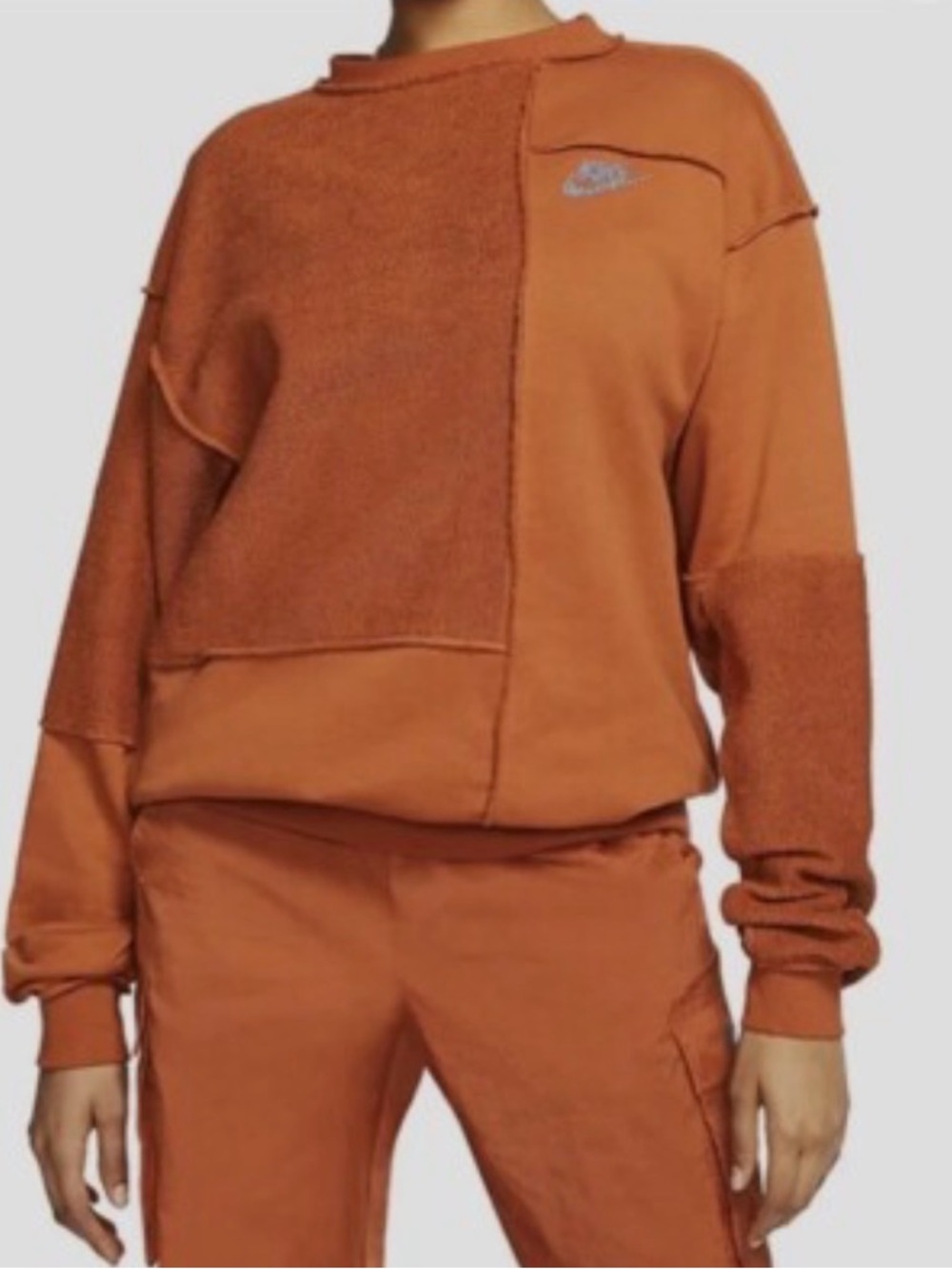 Nike Burnt Orange Patchwork Crewneck Women’s Small